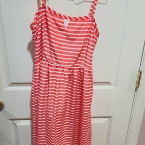 Old Navy Orange and White Striped Dress